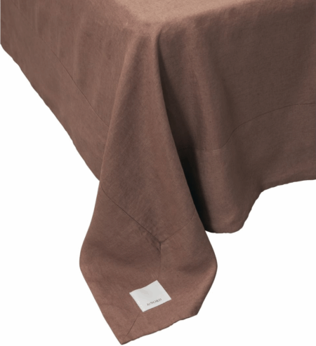 Sengekappe byNORD Gunhild hør berry 160Ã280 cm sengetæppe til skjul af boksmadras